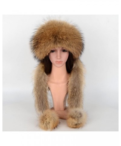 Women Winter Real Fur Cap Fox Fur Genuine Leather Hats Scarf Ear Protector Multicolor Scorpion True Color $38.64 Visors