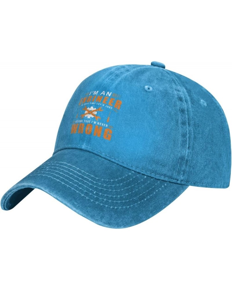 I'm an Engineer to Save Time Wrong Retro Baseball Cap for Women Men Baseball Hat Golf Dad Hats Blue $12.98 Baseball Caps