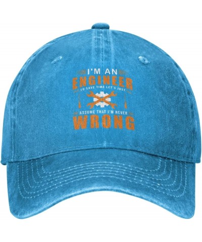 I'm an Engineer to Save Time Wrong Retro Baseball Cap for Women Men Baseball Hat Golf Dad Hats Blue $12.98 Baseball Caps