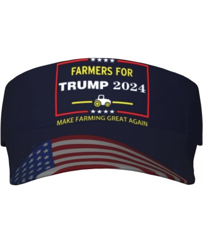 Farmers for 2024 Trump Visor Cap Adjustable Uv Protection Sun Visor Hats Empty Top Baseball Hat for Women and Men Black $13.6...