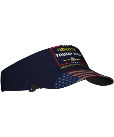 Farmers for 2024 Trump Visor Cap Adjustable Uv Protection Sun Visor Hats Empty Top Baseball Hat for Women and Men Black $13.6...