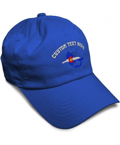 Soft Baseball Cap Colorado Flag Fishing Fly Embroidery Cotton Dad Hats for Men & Women Royal Blue Personalized Text Here $13....