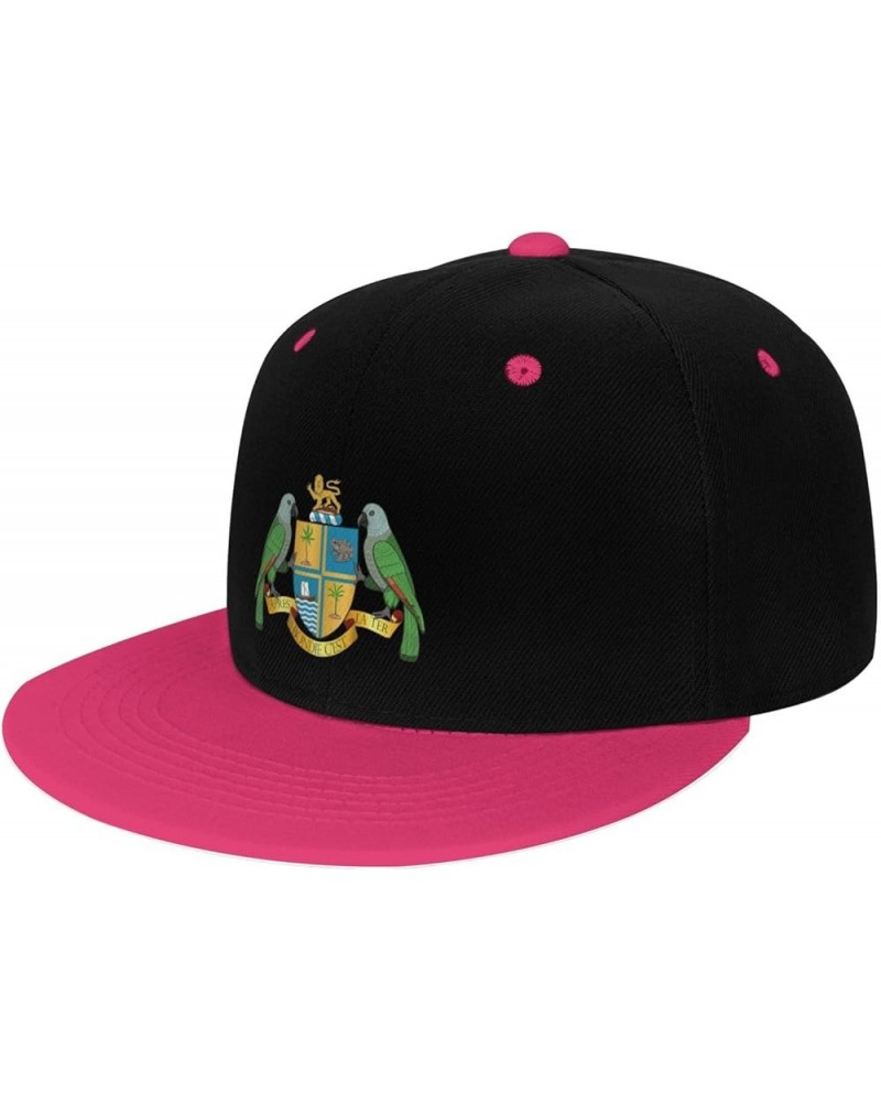 Coat of arms of Dominica Snapback Hat for Men Women Baseball Cap Trucker Flat Bill Hats Dad Caps Pink $10.18 Baseball Caps