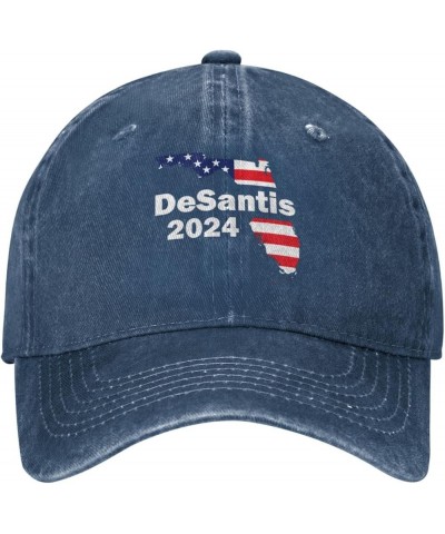 Ron Desantis 2024 President Campain Cowboy Hat Men Baseball Cap Hats for Women Dad Hat Adjustable Trucker Hat Navy Blue $10.5...