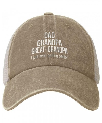 Dad Grandpa Great Grandpa I Just Keep Getting Better Cowboy Hat Mesh Baseball Cap Women Sun Hat Men Trucker hat Black Natural...