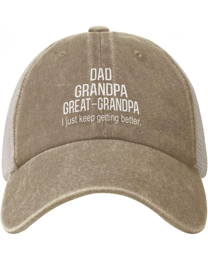 Dad Grandpa Great Grandpa I Just Keep Getting Better Cowboy Hat Mesh Baseball Cap Women Sun Hat Men Trucker hat Black Natural...