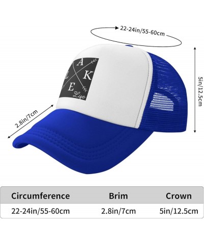 Lake Life Trucker Hat Men Mesh Baseball Cap Baseball Hats Women Sun Hat Dad Cap Fishing hat Black Blue $10.81 Baseball Caps