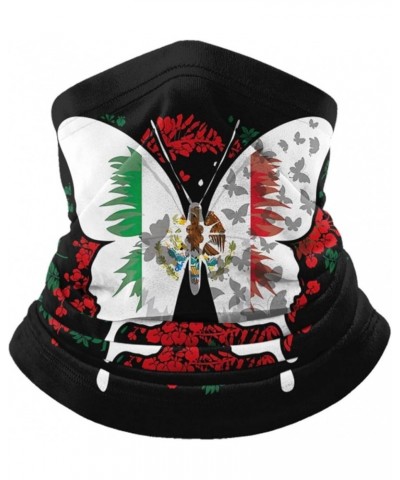 Mexican Flag Mexican Butterfly Neck Warmer Headwear Face Scarf Mask Balaclava Painting $11.99 Balaclavas