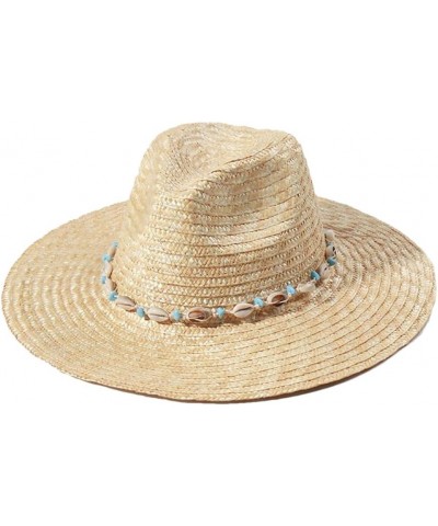 Women Summer Female Shell Ribbon Straw Hats Panama Beach Hats Sun Hat S1640-01 $16.67 Sun Hats