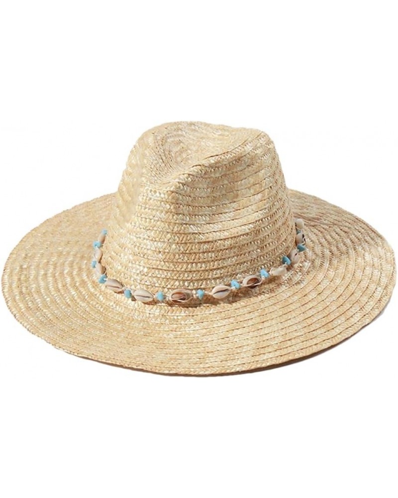 Women Summer Female Shell Ribbon Straw Hats Panama Beach Hats Sun Hat S1640-01 $16.67 Sun Hats