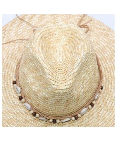 Women Summer Female Shell Ribbon Straw Hats Panama Beach Hats Sun Hat S1640-01 $16.67 Sun Hats