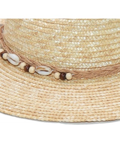 Women Summer Female Shell Ribbon Straw Hats Panama Beach Hats Sun Hat S1640-01 $16.67 Sun Hats