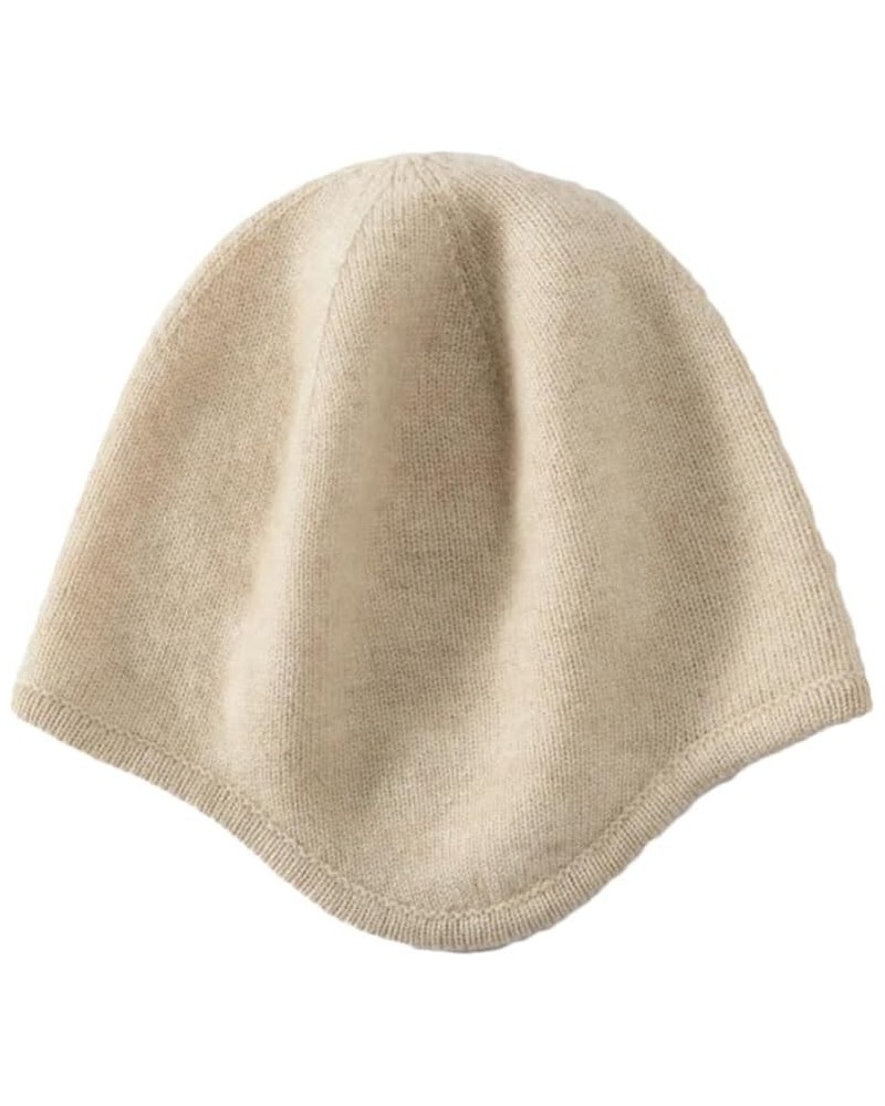 Women's Casual Wool Beanie Winter Solid Color Soft Casual Warm Knitted Beanie Beige $34.97 Skullies & Beanies