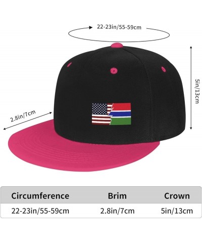 Torn Style American and The Gambia Flags Snapback Hats for Men Women Hat Baseball Cap Flat Bill Visor White Hat Pink $12.73 B...