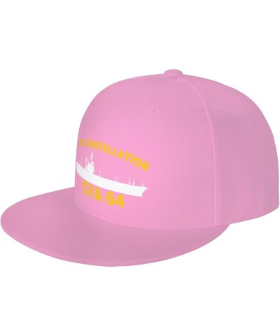 USS Constellation CVA 64 Flag Denim Hats Cowboy Knit hat Fisherman's hat Baseball Caps Pink $12.43 Baseball Caps