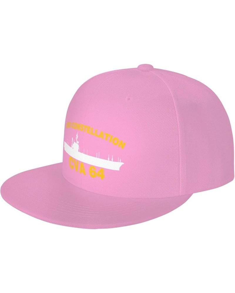 USS Constellation CVA 64 Flag Denim Hats Cowboy Knit hat Fisherman's hat Baseball Caps Pink $12.43 Baseball Caps