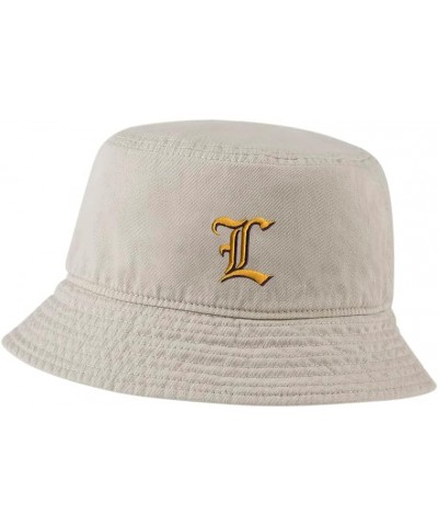 Women Bucket Hats for Men Old English L Embroidered Unisex Bucket Hat Outdoor Fishing Hat Beige $11.39 Bucket Hats