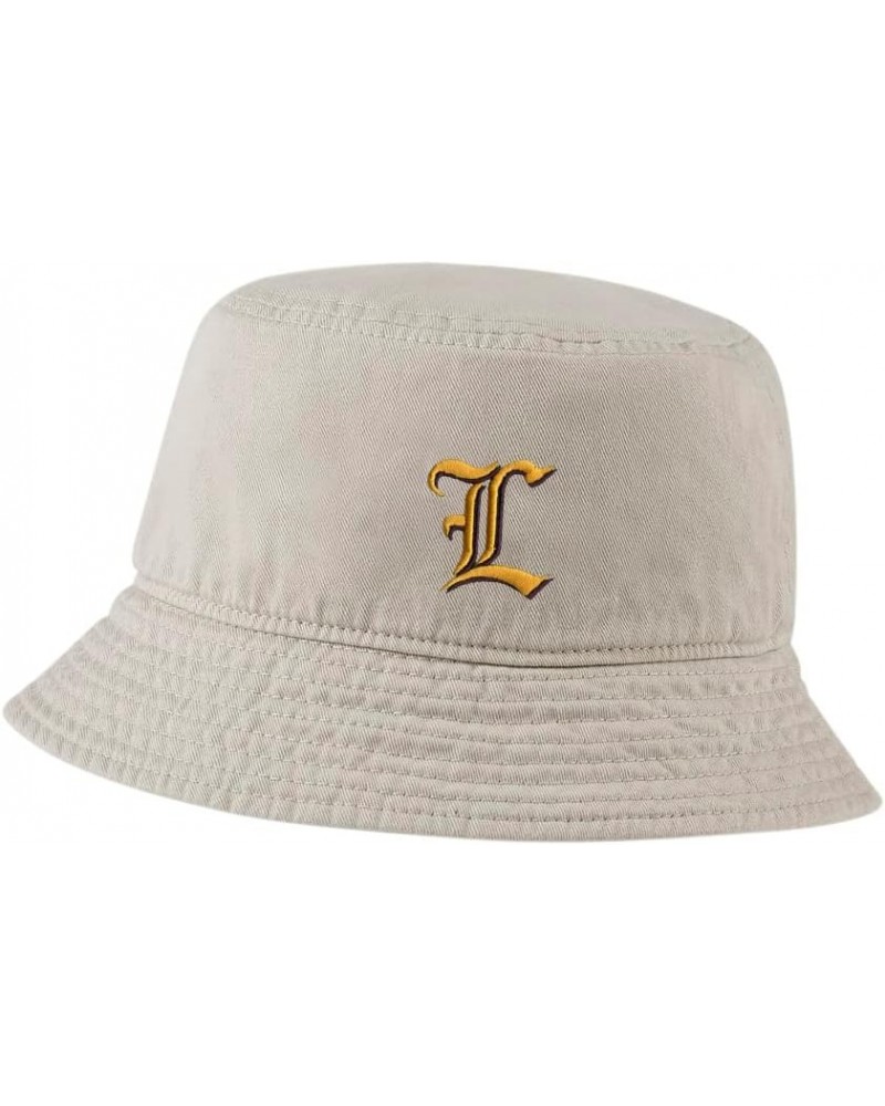 Women Bucket Hats for Men Old English L Embroidered Unisex Bucket Hat Outdoor Fishing Hat Beige $11.39 Bucket Hats