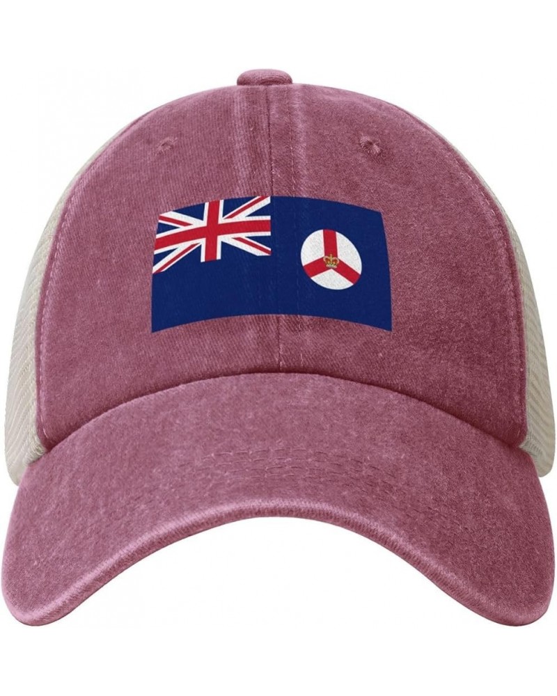 Flag of Singapore (1952–1959) Baseball Cap for Women Mens Hats Retro Mesh Caps Dad Hat Red $10.27 Baseball Caps