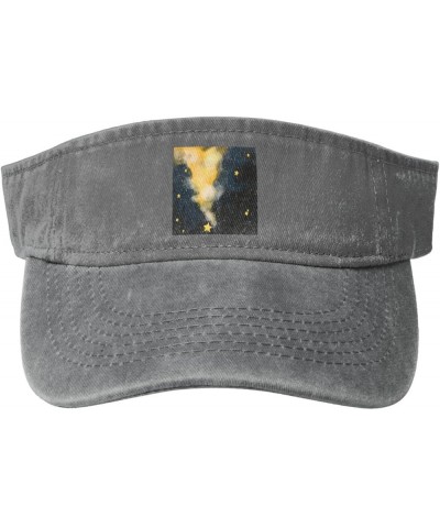 Beautiful Starry Sky Landscape Picture Sun Visor Hats for Women Men Sun Hat Vintage Golf Hat Adjustable Baseball Cap Gray $13...