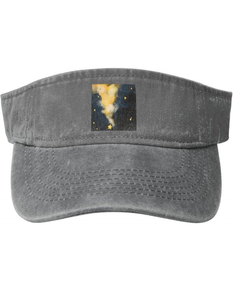 Beautiful Starry Sky Landscape Picture Sun Visor Hats for Women Men Sun Hat Vintage Golf Hat Adjustable Baseball Cap Gray $13...