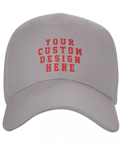 Custom Hat Add Your Own Text Logo Picture Design Your Personalized Baseball Hats Gray $7.36 Baseball Caps