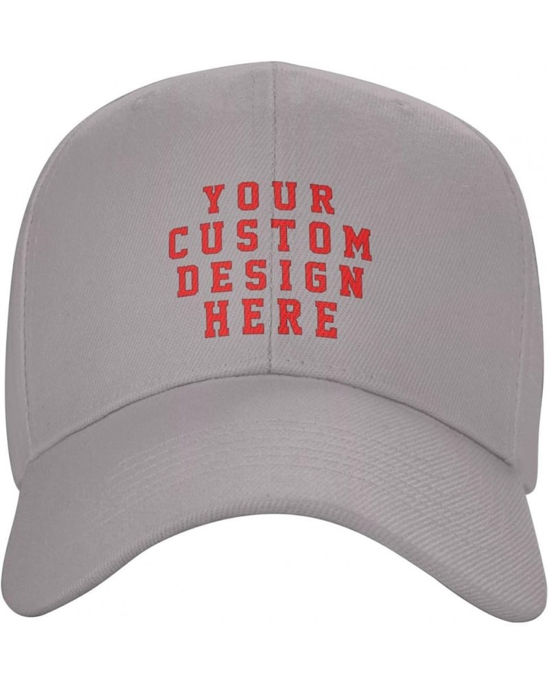 Custom Hat Add Your Own Text Logo Picture Design Your Personalized Baseball Hats Gray $7.36 Baseball Caps