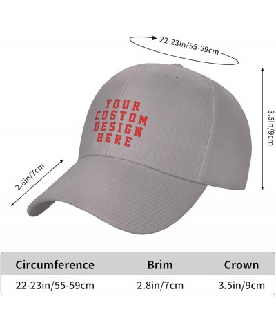 Custom Hat Add Your Own Text Logo Picture Design Your Personalized Baseball Hats Gray $7.36 Baseball Caps