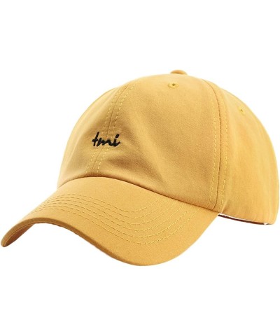 Men Women Letter Baseball Cap Adjustable Hat for Running Workouts and Outdoor Activities All Seasons Yellow $6.35 Baseball Caps