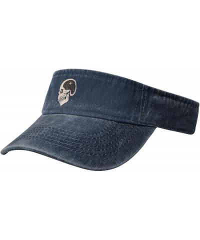 The Space in The Skull Sun Visor Hats for Women Men Sun Hat Cotton Golf Hat Vintage Baseball Cap Navy Blue $12.07 Visors