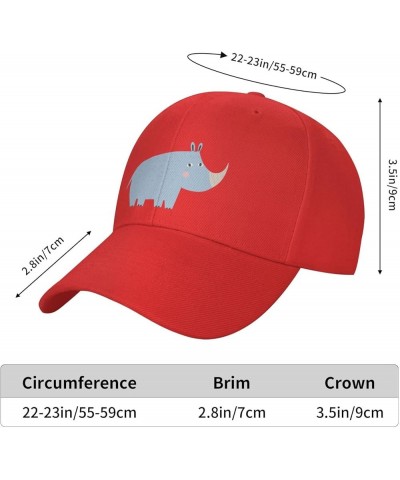 Cute African Rhinoceros Baseball Cap for Men Women Dad Hat Classic Adjustable Golf Hats Red $9.16 Baseball Caps