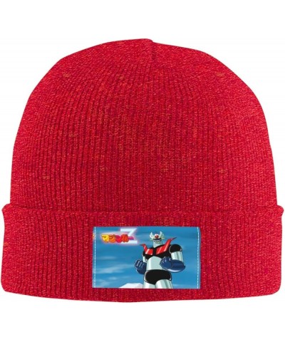 Mazinger Z Knit Hat Cap Beanie Warm Knitted Woolen Hats Fashionable Adults Stretch Black Red $11.78 Skullies & Beanies