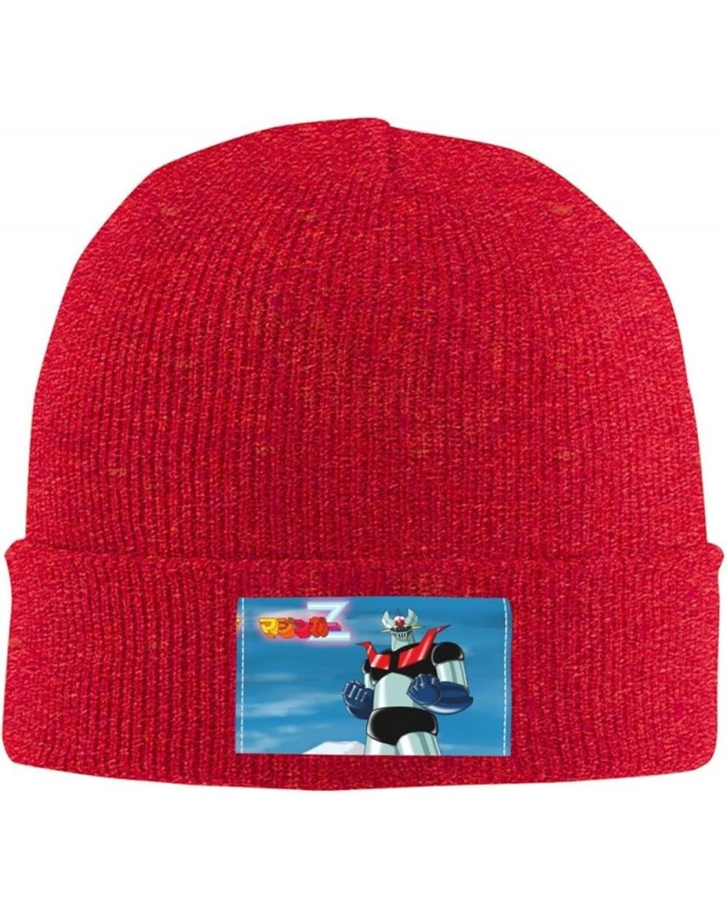 Mazinger Z Knit Hat Cap Beanie Warm Knitted Woolen Hats Fashionable Adults Stretch Black Red $11.78 Skullies & Beanies