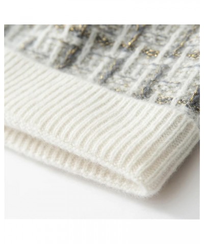 Cashmere Beanie Hats for Women Winter Hat Soft Warm Knitted Casual Cap Jacquard Skullies Beanies 20 Dark Gray9 $19.45 Skullie...