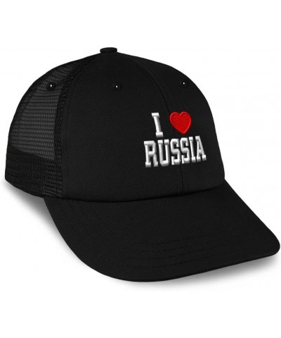 New Trucker Hat Baseball Cap I Love Russia I Love Cotton Dad Hats for Men & Women Black $12.76 Baseball Caps