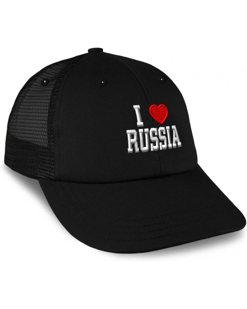 New Trucker Hat Baseball Cap I Love Russia I Love Cotton Dad Hats for Men & Women Black $12.76 Baseball Caps