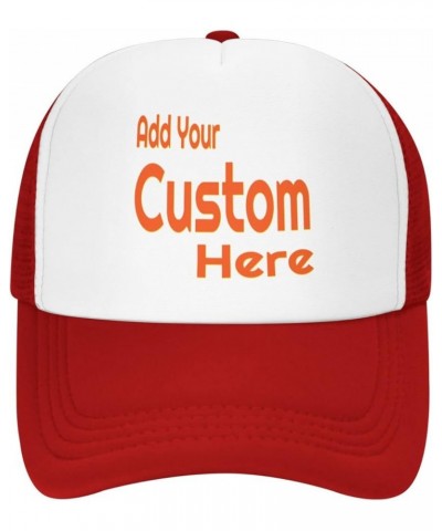 Custom Cap Your Design Here,Custom Picture Hats,Add Your Own Text and Design,Classic Mens Womens Trucker Hat Red-13 $7.50 Bas...