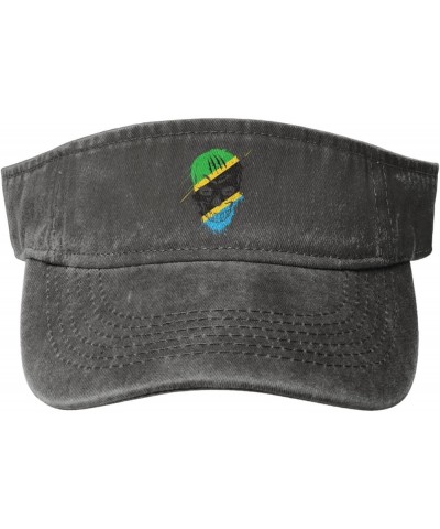 Creative Tanzania Patriot Skull National Flag Sun Visor Hats for Women Men Sun Hat Vintage Golf Hat Adjustable Baseball Cap D...