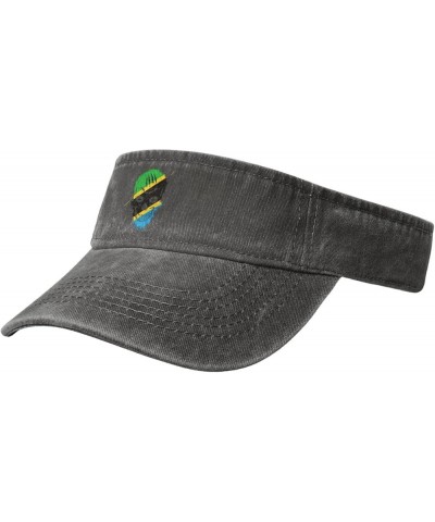 Creative Tanzania Patriot Skull National Flag Sun Visor Hats for Women Men Sun Hat Vintage Golf Hat Adjustable Baseball Cap D...