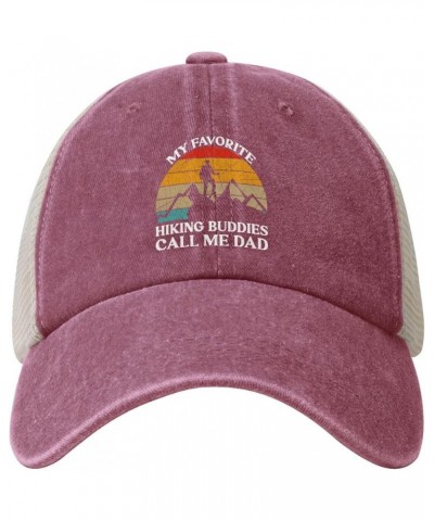 My Favorite Hiking Buddies Call Me Dad Retro Mesh Baseball Cap Men Women Sport Caps Trucker Hat Red $12.26 Baseball Caps