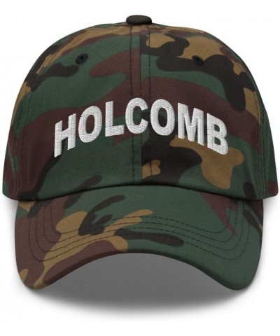 Holcomb Kansas Hat Holcomb KS Cap Embroidered Dad Hat Adjustable Strap Closure Unisex Green Camo $20.39 Baseball Caps