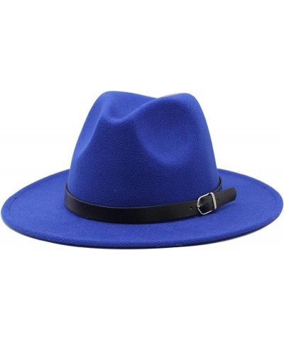 Winter Autumn Imitation Woolen Women Men Ladies Fedoras Top Jazz Hat Gentlemen Round Caps Bowler Hats Navy 2 $9.68 Fedoras