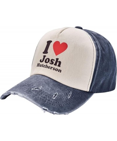 I Love Josh Hutcherson Distressed Dad Hat Baseball Caps for Men 90s Washed Denim Adjustable Strapback Cap Hats Navy Blue $10....