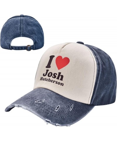 I Love Josh Hutcherson Distressed Dad Hat Baseball Caps for Men 90s Washed Denim Adjustable Strapback Cap Hats Navy Blue $10....