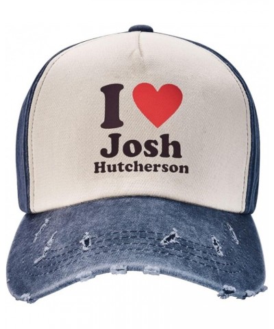 I Love Josh Hutcherson Distressed Dad Hat Baseball Caps for Men 90s Washed Denim Adjustable Strapback Cap Hats Navy Blue $10....