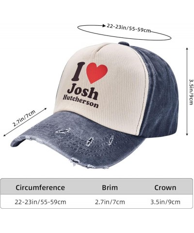 I Love Josh Hutcherson Distressed Dad Hat Baseball Caps for Men 90s Washed Denim Adjustable Strapback Cap Hats Navy Blue $10....