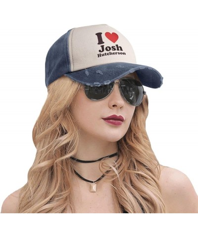 I Love Josh Hutcherson Distressed Dad Hat Baseball Caps for Men 90s Washed Denim Adjustable Strapback Cap Hats Navy Blue $10....