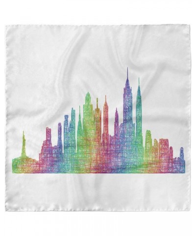 NYC Hairscarf, Skyline Creative Hatch Line Art, Head Wrap Multicolor $14.26 Scarves