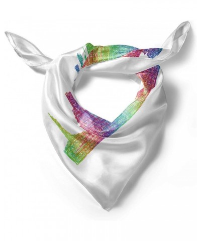 NYC Hairscarf, Skyline Creative Hatch Line Art, Head Wrap Multicolor $14.26 Scarves