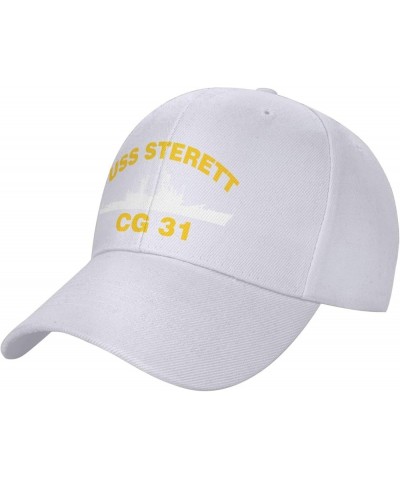 USS Sterett CG 31 DLG 31 Flag Baseball Caps-Denim Hats Cowboy Knit hat Fisherman's hat White $16.16 Baseball Caps